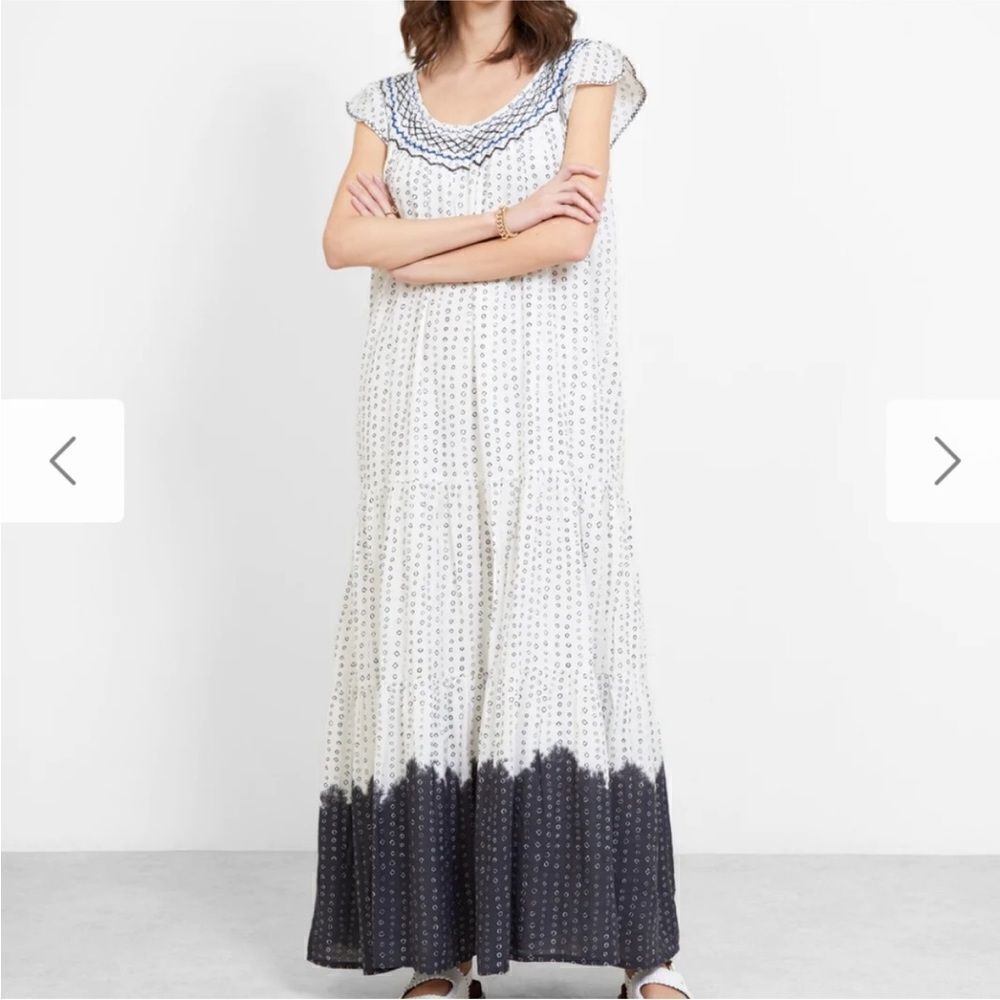 Apiece Apart Aborsano Smock Neck Tiered Maxi Dress Women’s SIZE SMALL